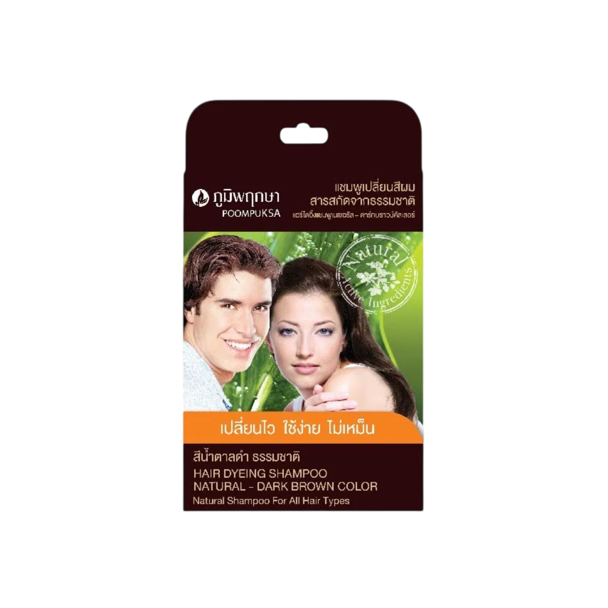 Hair Dye Shampoo Natural Dark Brown